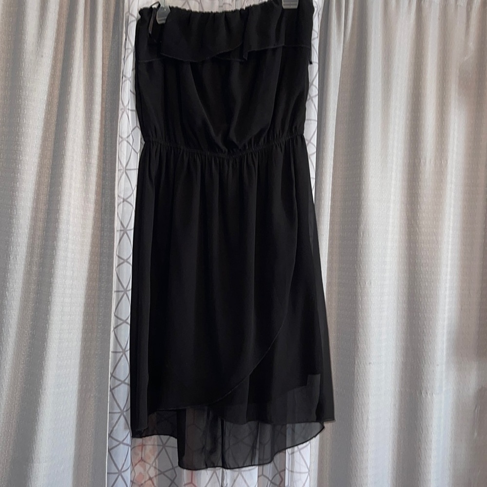 Black strapless high low dress size L